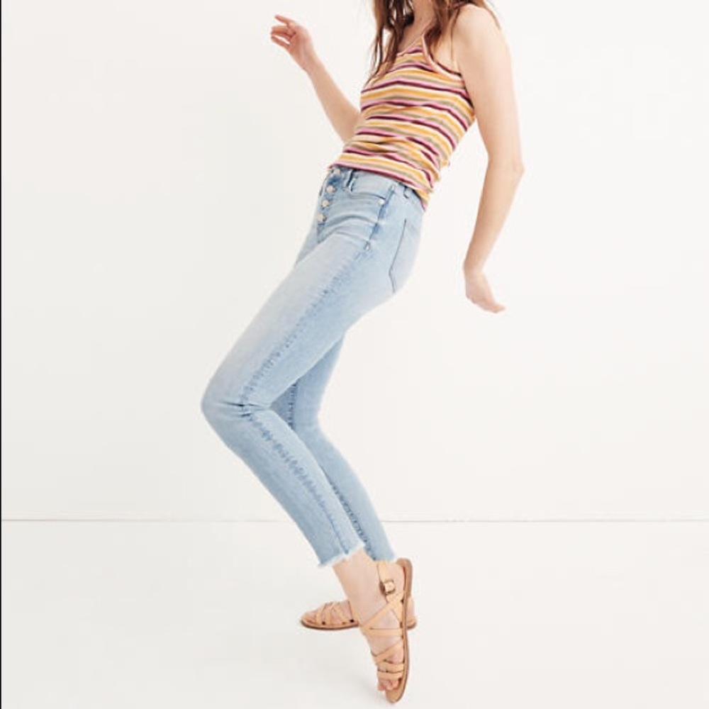 Madewell 9” Cropped Skinnies: Button Fly Edition